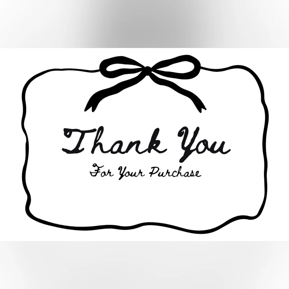 50 4x6 Backgroud Bowtie Thank You Notes Labels/Thank You Stickers